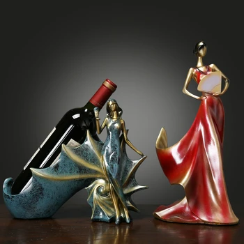 Творчески Домашни Декоративни Фигурки, бижута, Модерен минималистичен син фен, украса за вино, стелажи, сватбени теми
